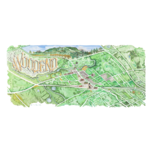 Woodend Map Artwork Post Card